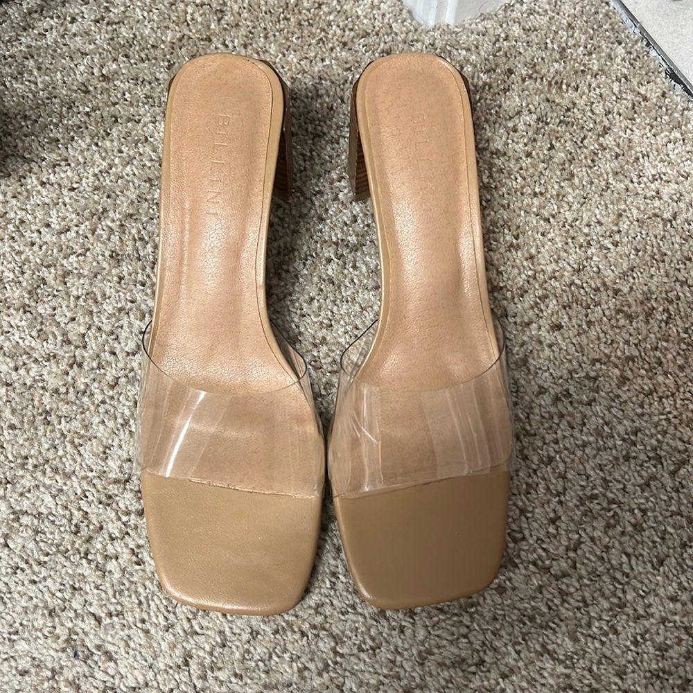 Billing clear nude slip heel